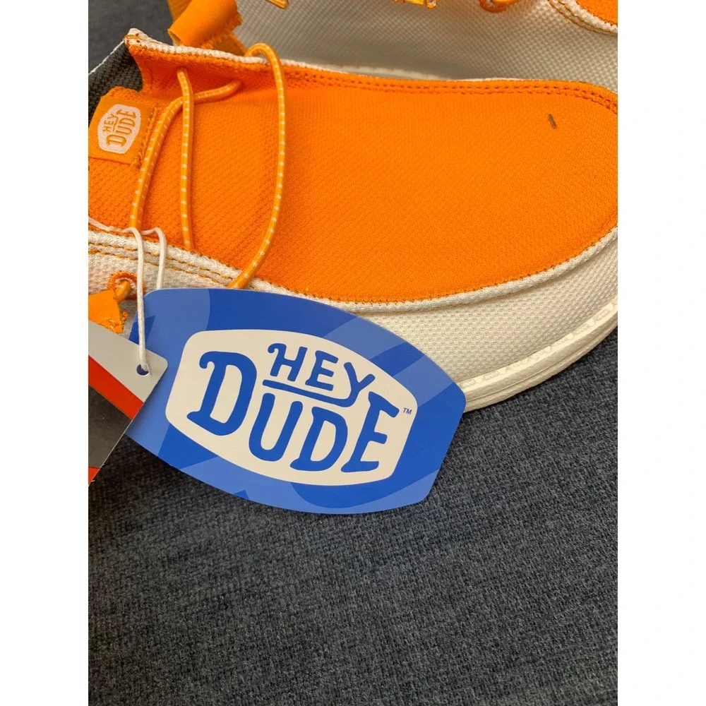 Hey Dude Wendy Tennessee Women 9 White Orange Volunteers NCAA Shoes 41758-127